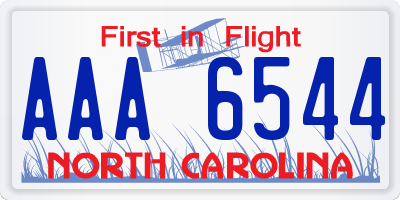 NC license plate AAA6544