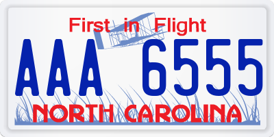 NC license plate AAA6555