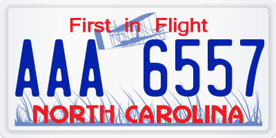 NC license plate AAA6557