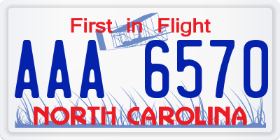 NC license plate AAA6570