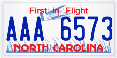 NC license plate AAA6573