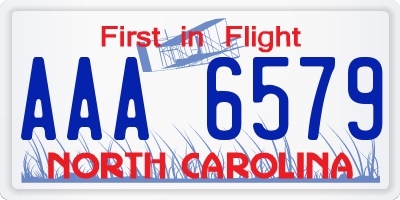 NC license plate AAA6579