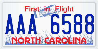 NC license plate AAA6588