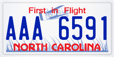 NC license plate AAA6591