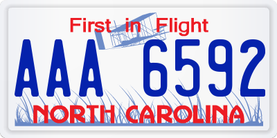 NC license plate AAA6592