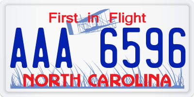 NC license plate AAA6596