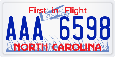 NC license plate AAA6598