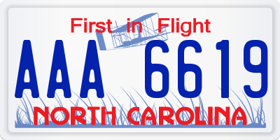 NC license plate AAA6619