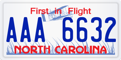 NC license plate AAA6632