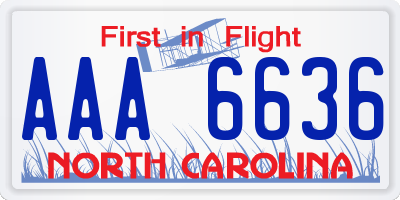 NC license plate AAA6636