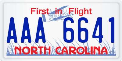 NC license plate AAA6641