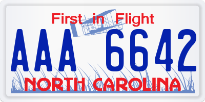 NC license plate AAA6642