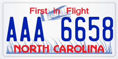 NC license plate AAA6658