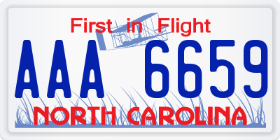 NC license plate AAA6659