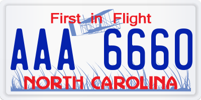 NC license plate AAA6660