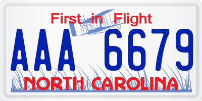 NC license plate AAA6679