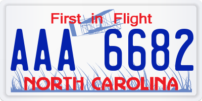 NC license plate AAA6682