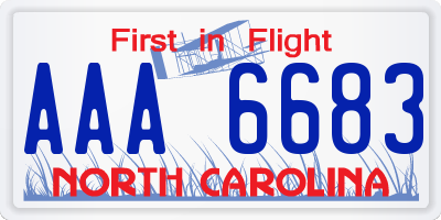 NC license plate AAA6683