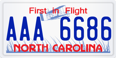 NC license plate AAA6686