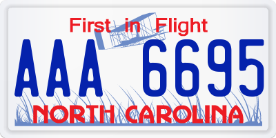 NC license plate AAA6695