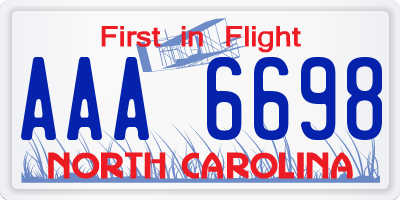 NC license plate AAA6698