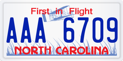 NC license plate AAA6709