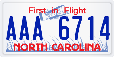 NC license plate AAA6714