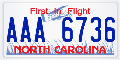 NC license plate AAA6736