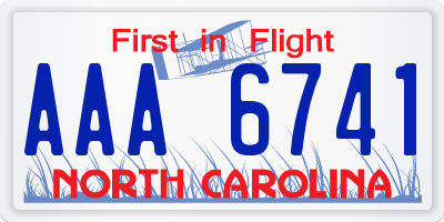 NC license plate AAA6741