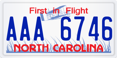 NC license plate AAA6746