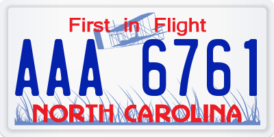 NC license plate AAA6761