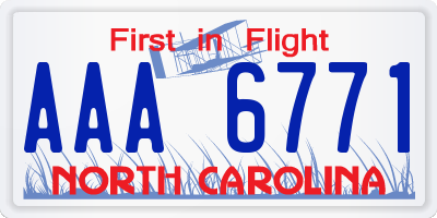 NC license plate AAA6771