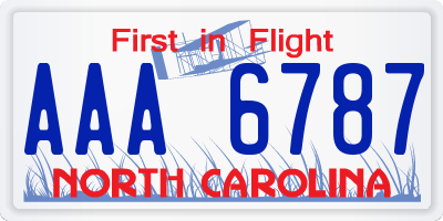 NC license plate AAA6787