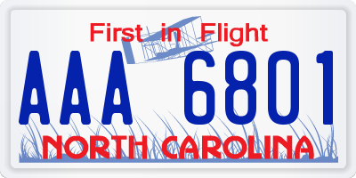 NC license plate AAA6801