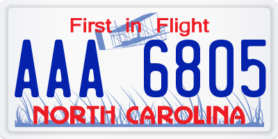 NC license plate AAA6805