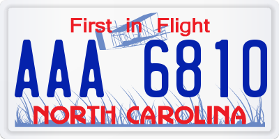 NC license plate AAA6810