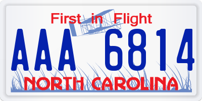 NC license plate AAA6814