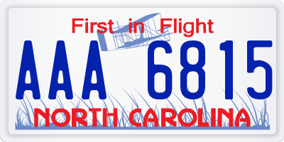 NC license plate AAA6815