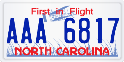 NC license plate AAA6817