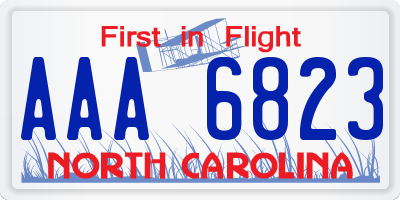 NC license plate AAA6823