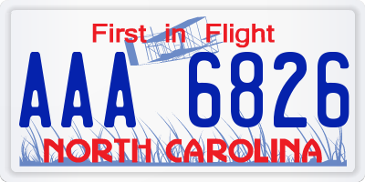 NC license plate AAA6826