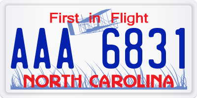 NC license plate AAA6831