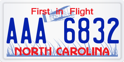 NC license plate AAA6832