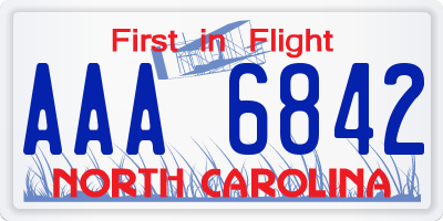 NC license plate AAA6842