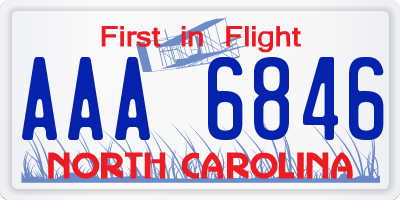 NC license plate AAA6846