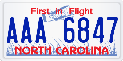 NC license plate AAA6847