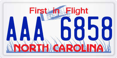 NC license plate AAA6858