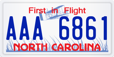 NC license plate AAA6861