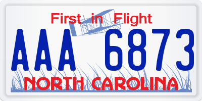 NC license plate AAA6873