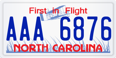 NC license plate AAA6876